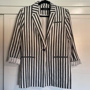 Zara basic small striped blazer
